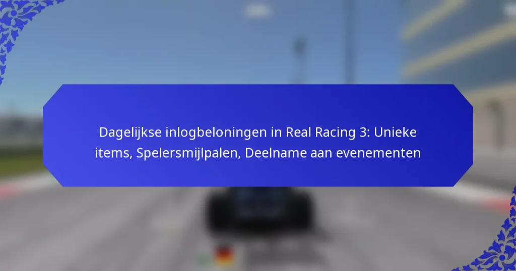 Dagelijkse inlogbeloningen in Real Racing 3: Unieke items, Spelersmijlpalen, Deelname aan evenementen