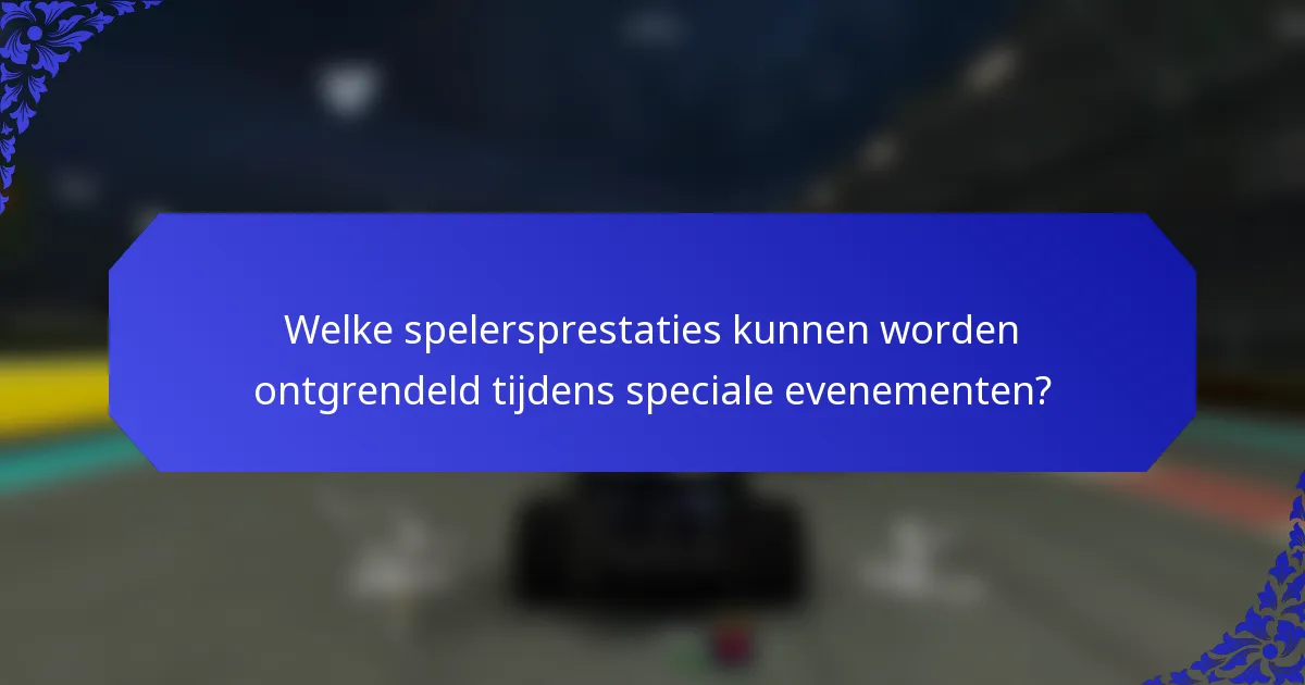 Welke spelersprestaties kunnen worden ontgrendeld tijdens speciale evenementen?